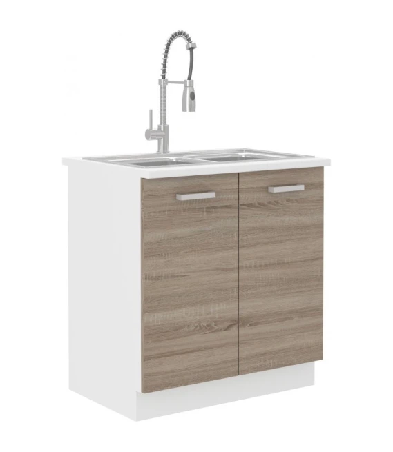 Kuchyňská skříňka Dalton 80-ZL-2F-ZB bílá / dub sonoma truffle