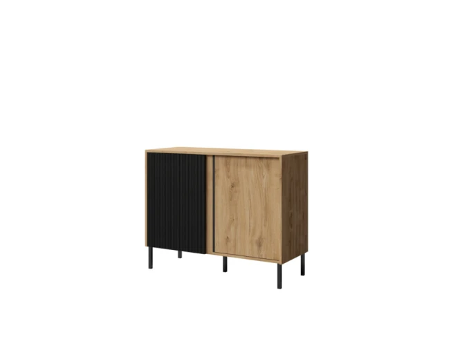 Komoda Michel R4 2d dub/černé lamely