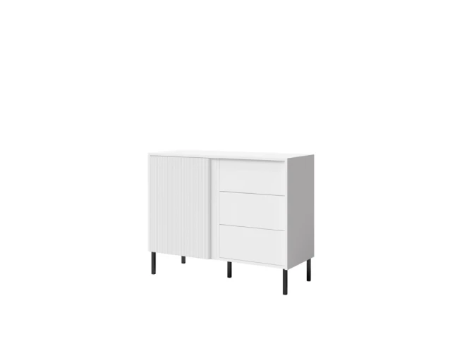 Komoda Michel R5 1d3s bílá/bílé lamely