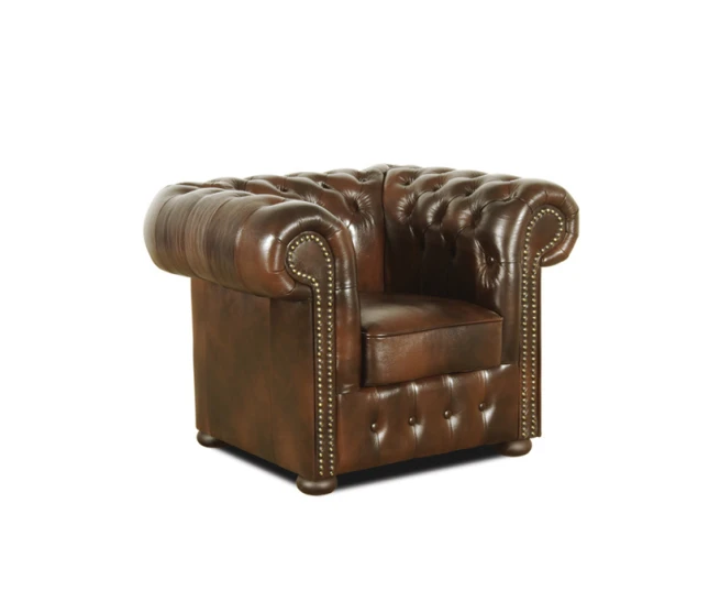 Křeslo Chesterfield Classic 1 kůže hnědá