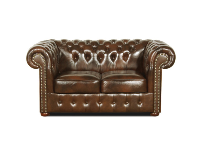 Pohovka Chesterfield Classic 2 kůže hnědá
