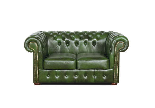 Pohovka Chesterfield Classic 2 kůže zelená