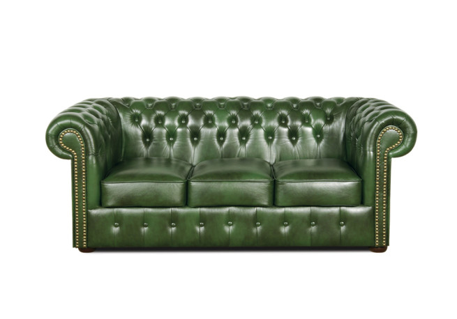 Pohovka Chesterfield Classic 3 kůže zelená