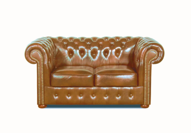 Pohovka Chesterfield Classic 2 kůže koňak