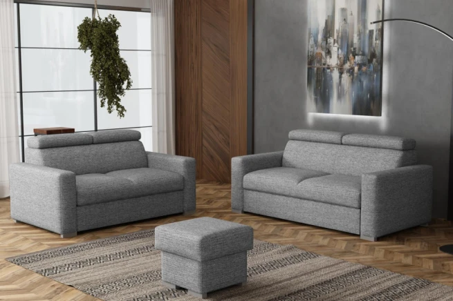 Sedací souprava Petrit 3+2+taburet Aragon šedá