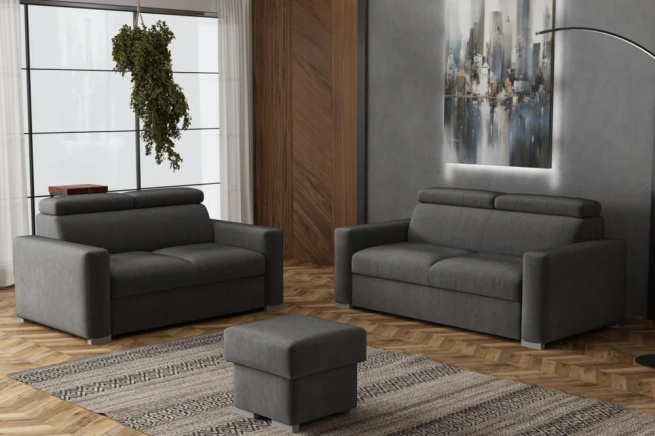 Sedací souprava Petrit 3+2+taburet Kronos šedá