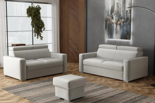 Sedací souprava Petrit 3+2+taburet Paros světle šedá