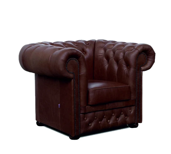 Křeslo Chesterfield Lord 1 kůže hnědá