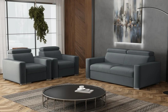 Sedací souprava Petrit 3+1+1 Paros tmavě šedá