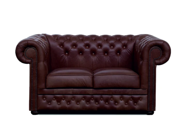 Pohovka Chesterfield Lord 2 kůže hnědá