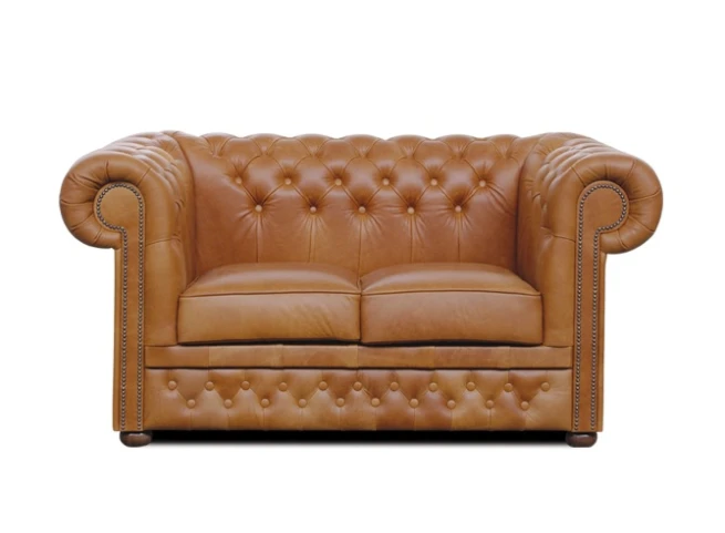 Pohovka Chesterfield Lord 2 kůže koňak