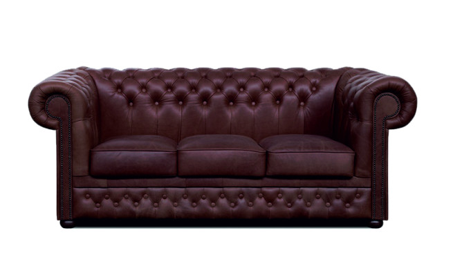 Pohovka Chesterfield Lord 3 kůže hnědá