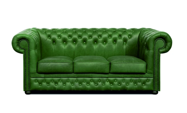 Pohovka Chesterfield Lord 3 kůže zelená