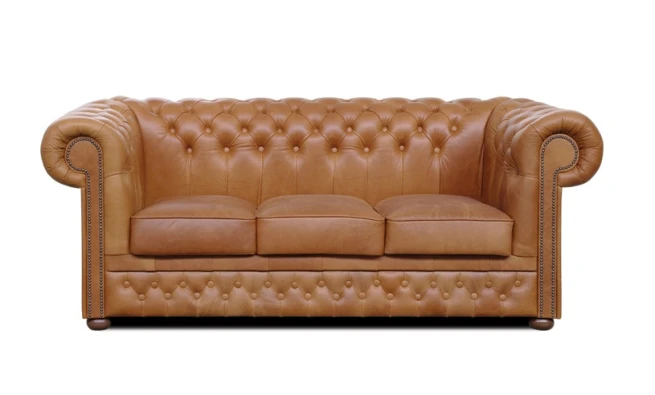Pohovka Chesterfield Lord 3 kůže koňak