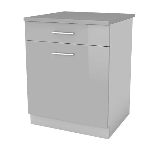 Kuchyňská skříňka Femme D60 1D1SZ šedý lesk