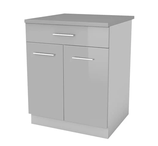 Kuchyňská skříňka Femme D60 2D1SZ šedý lesk