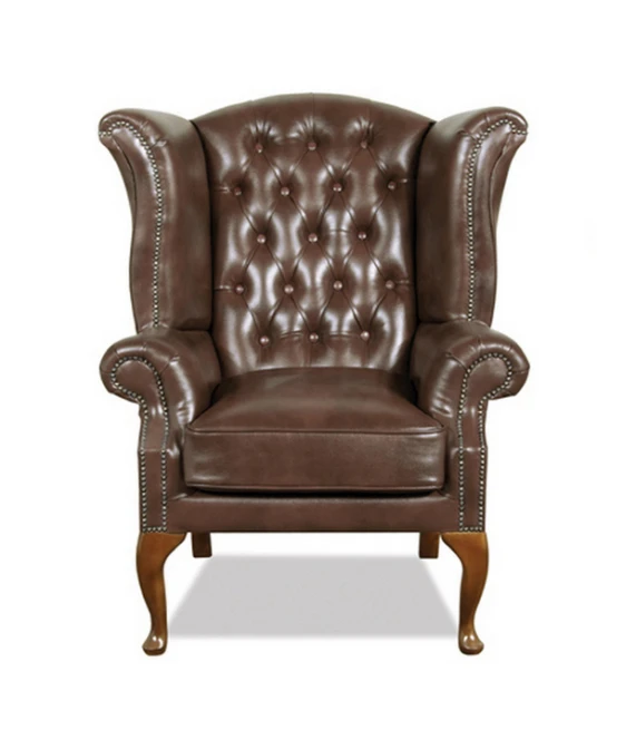Křeslo Chesterfield Queen kůže hnědá