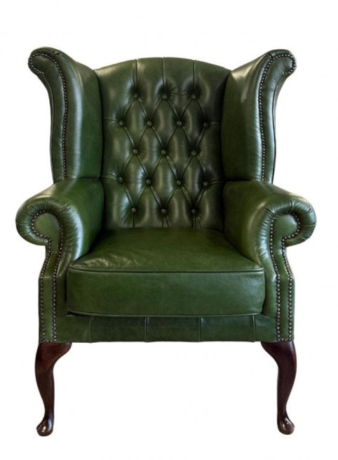 Křeslo Chesterfield Queen kůže zelená