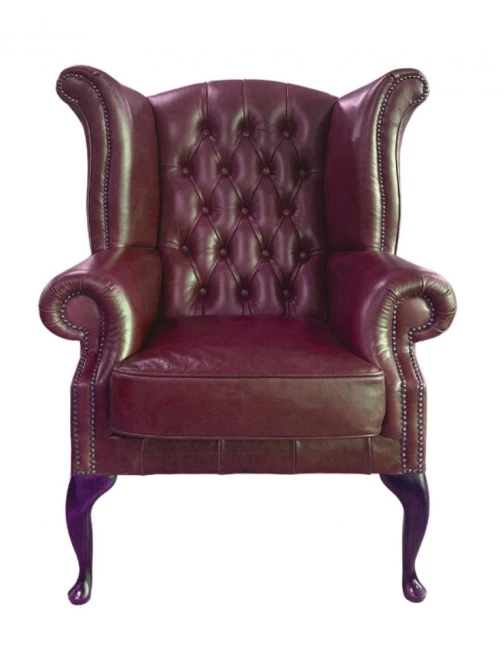 Křeslo Chesterfield Queen kůže bordó