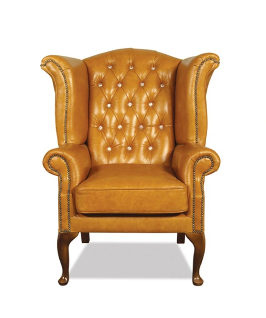 Křeslo Chesterfield Queen kůže koňak