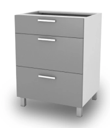 Kuchyňská skříňka Natanya SZ40 3SZ šedý lesk