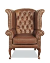 Křeslo Chesterfield Queen kůže koňak