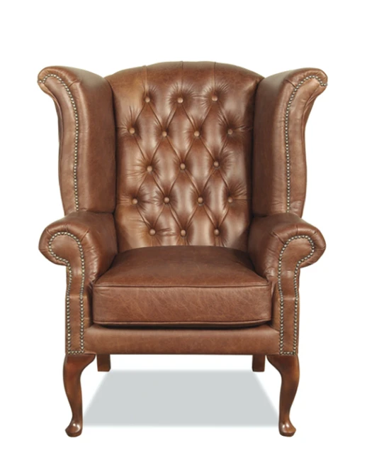 Křeslo Chesterfield Queen kůže koňak