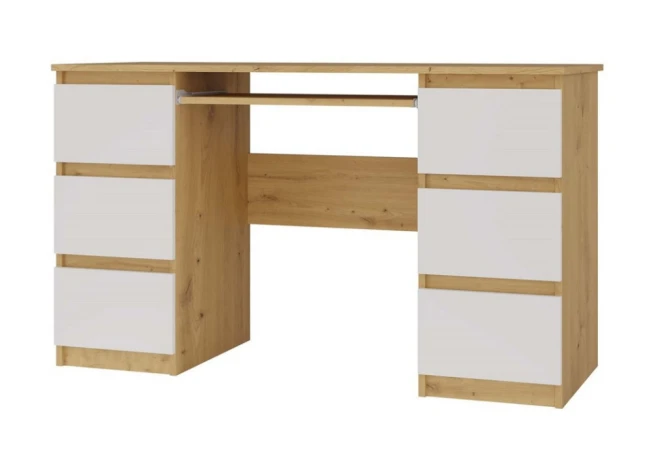 Psací stůl Kima dub artisan/bílá