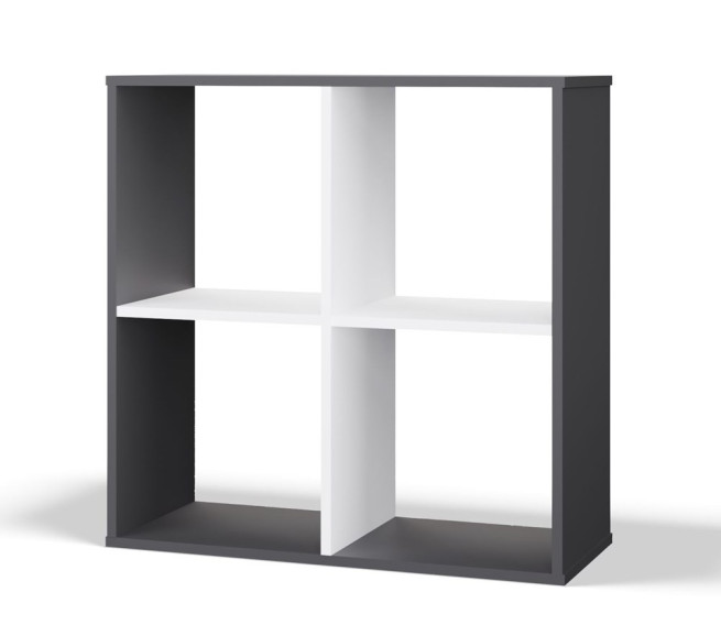 Regál Manja 2x2 antracit/bílá