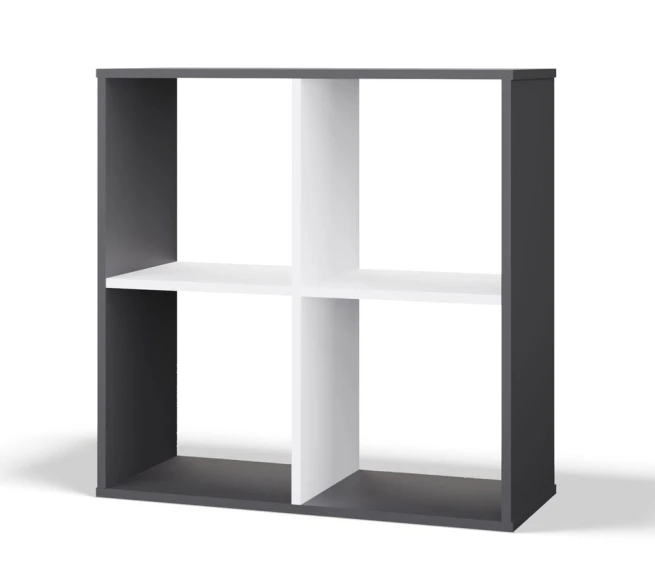 Regál Manja 2x2 antracit/bílá