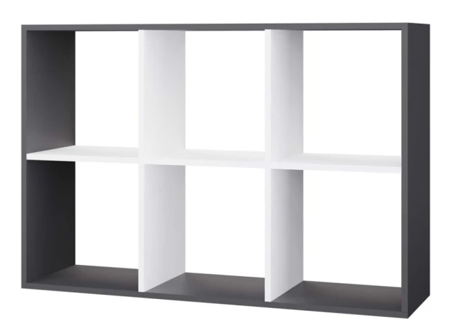 Regál Manja 2x3 antracit/bílá