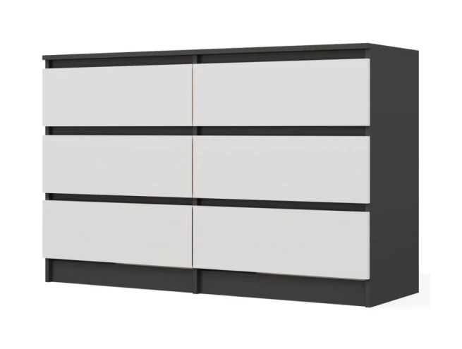 Komoda Malvína M6 120 antracit/bílá