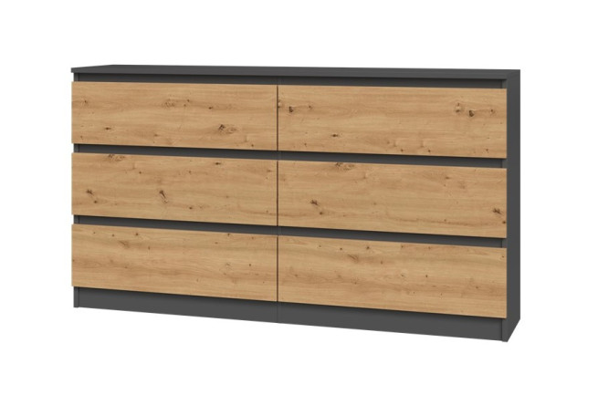 Komoda Malvína M6 140 antracit/dub artisan