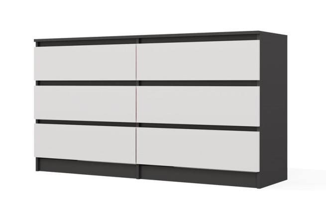 Komoda Malvína M6 140 antracit/bílá