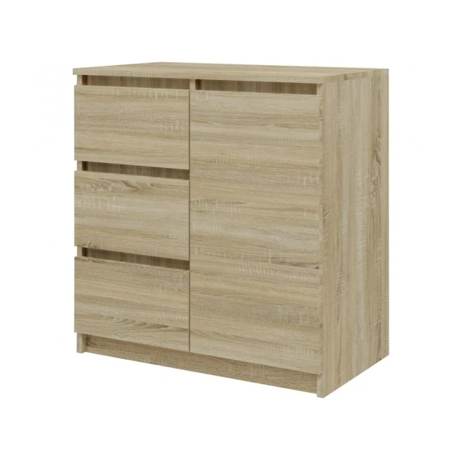 Komoda Malvína 1D3S dub sonoma