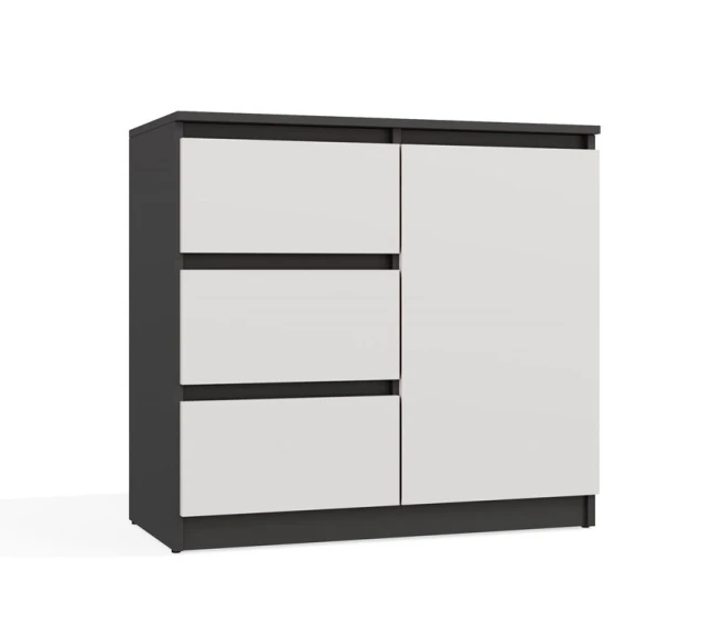 Komoda Malvína 1D3S antracit/bílá