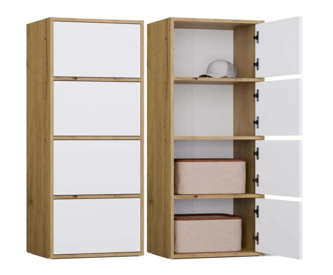 Komoda Almona 4D dub artisan/bílá