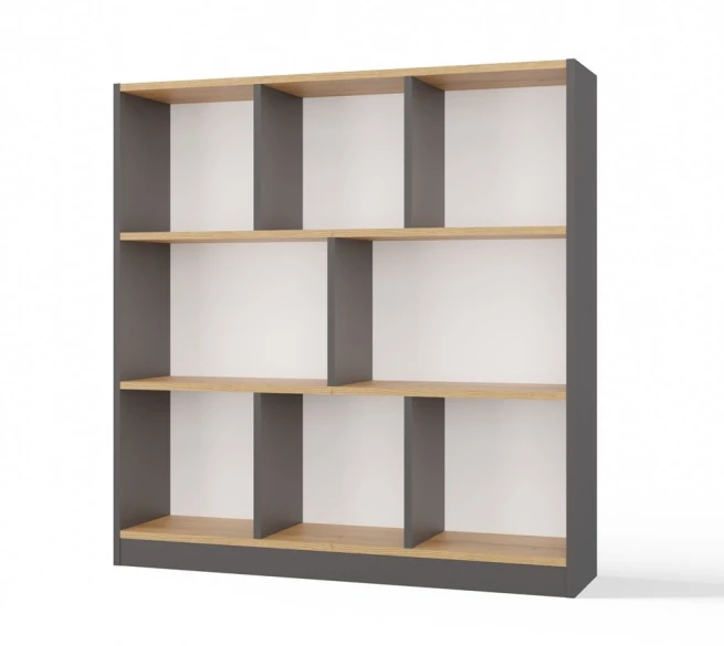 Knihovna Finley 8P antracit/dub artisan