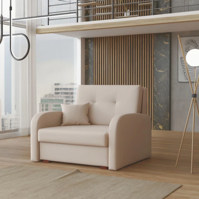 Rozkládací křeslo Vivian Gold I Paros světle béžová