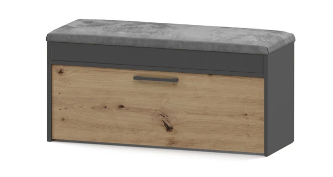 Botník se sedákem Pargas antracit/dub artisan