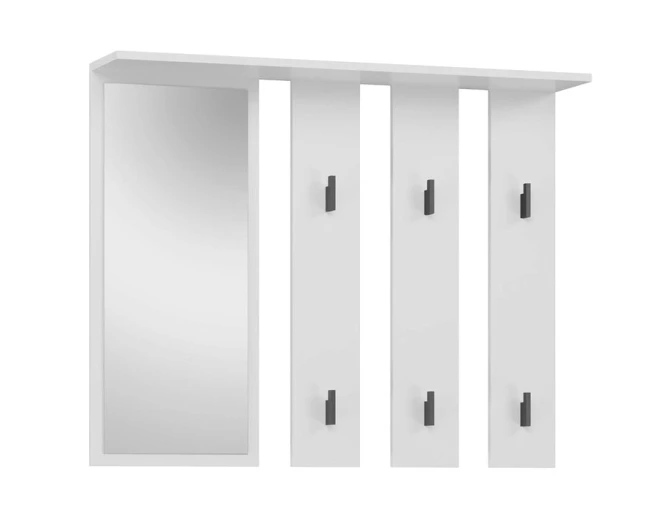 Věšák se zrcadlem PARGAS bílá