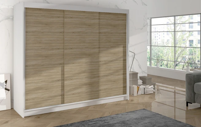 Skříň Debora II 200 - bílá/dub sonoma