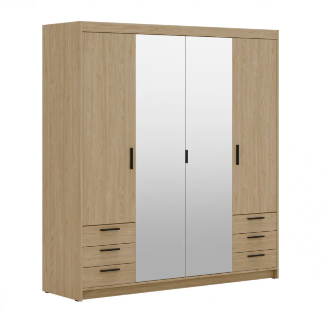 Skříň Enja 4D6S se zrcadlem dub olejovaný