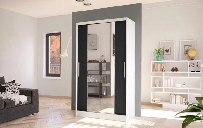 Skříň Kosta II 100 - bílá/černá