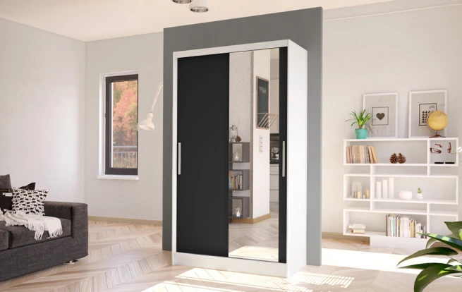 Skříň Kosta VI 100 - bílá/černá