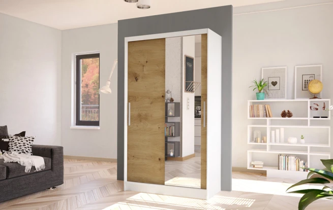 Skříň Kosta VI 100 - bílá/dub artisan