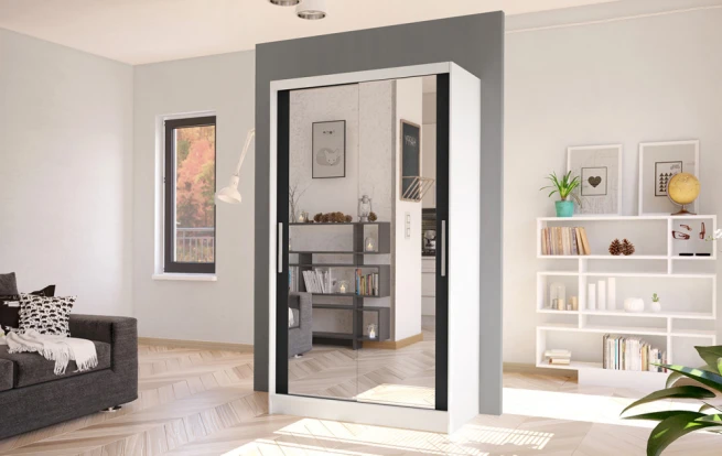 Skříň Kosta VII 100 - bílá/černá