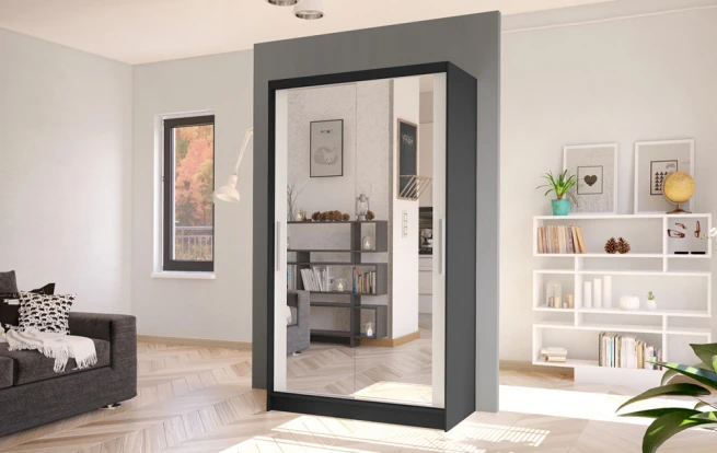 Skříň Kosta VII 100 - černá/bílá