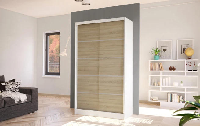 Skříň Diem IV 100 - bílá/dub sonoma