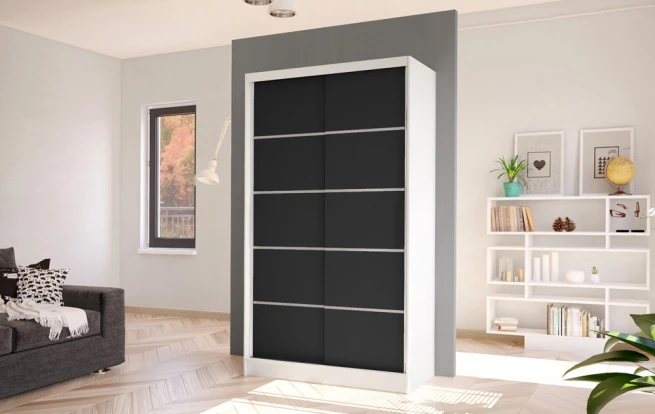 Skříň Diem IV 100 - bílá/černá